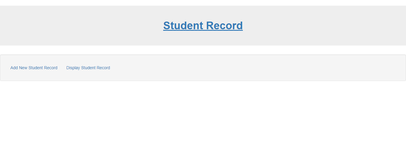 Student Record in php mysql 