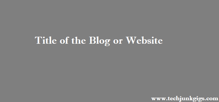 title of the blog or website