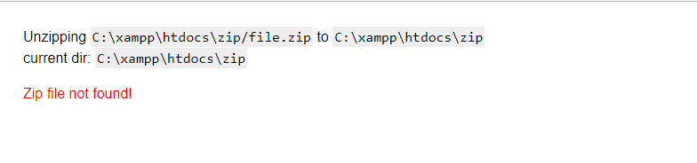 Extract the Zip file with PHP