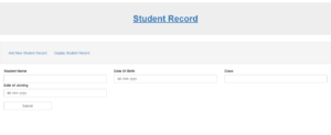 Student Record in php mysql