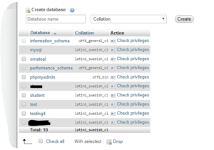 Student Record in php mysql