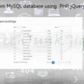 Display data from MySQL database using PHP, jQuery and DataTable