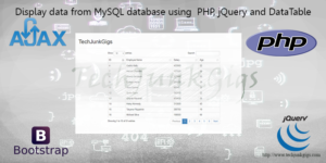 Display data from MySQL database using PHP, jQuery and DataTable